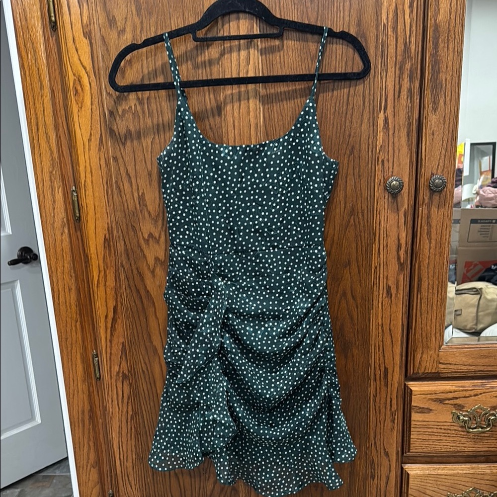 Green Polka Dot Ruffle Dress